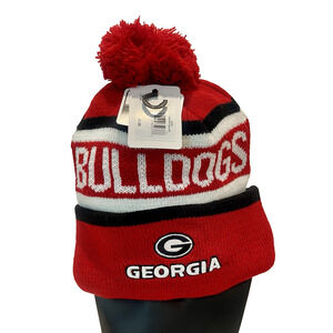 Georgia Bulldogs Beanie Pom Hat Men's Fan Favorite Embroidered Red White🔥NEW🔥